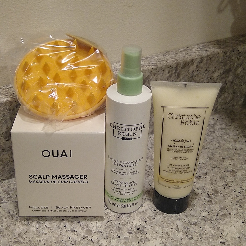 Christophe Robin Hydrating leave in hair mist w/ aloe, Daily hair cream, Ouai...